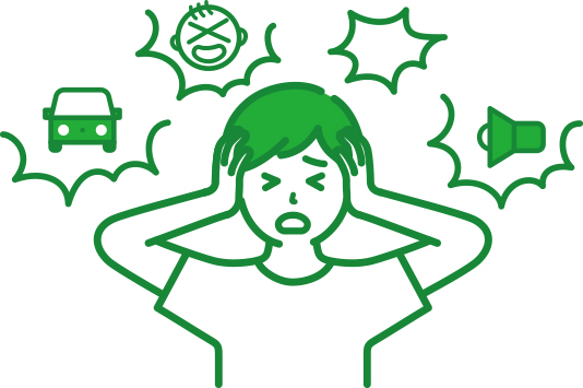 静かな環境で過ごしたいイラスト
